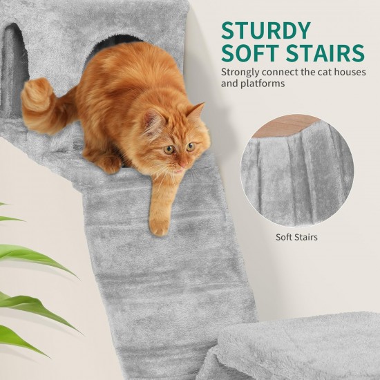 YITAHOME 8 Pieces Cat Climbing Wall Set, Sturdy Plush Climbing Device for Cats, Cat Climbing Frame, Play Towers with Scratching Posts, Cat House, Cat Bridge, Cat Stairs and Hanging Ball, Light Grey YITAHOME 8 Pieces Cat Climbing Wall Set, Sturdy Plush Climbing Device for Cats, Cat Climbing Frame, Play Towers with Scratching Posts, Cat House, Cat Bridge, Cat Stairs and Hanging Ball, Light Grey