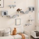 YITAHOME 8 Pieces Cat Climbing Wall Set, Sturdy Plush Climbing Device for Cats, Cat Climbing Frame, Play Towers with Scratching Posts, Cat House, Cat Bridge, Cat Stairs and Hanging Ball, Light Grey YITAHOME 8 Pieces Cat Climbing Wall Set, Sturdy Plush Climbing Device for Cats, Cat Climbing Frame, Play Towers with Scratching Posts, Cat House, Cat Bridge, Cat Stairs and Hanging Ball, Light Grey