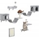 YITAHOME 8 Pieces Cat Climbing Wall Set, Sturdy Plush Climbing Device for Cats, Cat Climbing Frame, Play Towers with Scratching Posts, Cat House, Cat Bridge, Cat Stairs and Hanging Ball, Light Grey YITAHOME 8 Pieces Cat Climbing Wall Set, Sturdy Plush Climbing Device for Cats, Cat Climbing Frame, Play Towers with Scratching Posts, Cat House, Cat Bridge, Cat Stairs and Hanging Ball, Light Grey