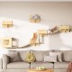 YITAHOME Climbing Wall Cat Set Made of Wood, 5-Piece Sturdy Cat Furniture with Cat House, Cat Bed, Platform, Sisal Column, Cat Suspension Bridge, for Cat Sleeping, Playing, Lounging YITAHOME Climbing Wall Cat Set Made of Wood, 5-Piece Sturdy Cat Furniture with Cat House, Cat Bed, Platform, Sisal Column, Cat Suspension Bridge, for Cat Sleeping, Playing, Lounging