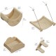 YITAHOME Climbing Wall Cat Set Made of Wood, 5-Piece Sturdy Cat Furniture with Cat House, Cat Bed, Platform, Sisal Column, Cat Suspension Bridge, for Cat Sleeping, Playing, Lounging YITAHOME Climbing Wall Cat Set Made of Wood, 5-Piece Sturdy Cat Furniture with Cat House, Cat Bed, Platform, Sisal Column, Cat Suspension Bridge, for Cat Sleeping, Playing, Lounging