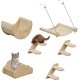 YITAHOME Climbing Wall Cat Set Made of Wood, 5-Piece Sturdy Cat Furniture with Cat House, Cat Bed, Platform, Sisal Column, Cat Suspension Bridge, for Cat Sleeping, Playing, Lounging YITAHOME Climbing Wall Cat Set Made of Wood, 5-Piece Sturdy Cat Furniture with Cat House, Cat Bed, Platform, Sisal Column, Cat Suspension Bridge, for Cat Sleeping, Playing, Lounging