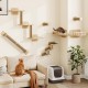 YITAHOME Climbing Wall Cat Set Made of Wood, 5-Piece Sturdy Cat Furniture with Cat House, Cat Bed, Platform, Sisal Column, Cat Suspension Bridge, for Cat Sleeping, Playing, Lounging YITAHOME Climbing Wall Cat Set Made of Wood, 5-Piece Sturdy Cat Furniture with Cat House, Cat Bed, Platform, Sisal Column, Cat Suspension Bridge, for Cat Sleeping, Playing, Lounging