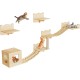 YITAHOME Climbing Wall Cat Set Made of Wood, 5-Piece Sturdy Cat Furniture with Cat House, Cat Bed, Platform, Sisal Column, Cat Suspension Bridge, for Cat Sleeping, Playing, Lounging YITAHOME Climbing Wall Cat Set Made of Wood, 5-Piece Sturdy Cat Furniture with Cat House, Cat Bed, Platform, Sisal Column, Cat Suspension Bridge, for Cat Sleeping, Playing, Lounging