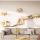 YITAHOME Climbing Wall Cat Set Made of Wood, 5-Piece Sturdy Cat Furniture with Cat House, Cat Bed, Platform, Sisal Column, Cat Suspension Bridge, for Cat Sleeping, Playing, Lounging YITAHOME Climbing Wall Cat Set Made of Wood, 5-Piece Sturdy Cat Furniture with Cat House, Cat Bed, Platform, Sisal Column, Cat Suspension Bridge, for Cat Sleeping, Playing, Lounging