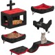 YITAHOME Gothic Climbing Wall Cat Set Made of Flannel, 5-Piece Sturdy Cat Furniture with Cat House, Cat Bed, Cat Hammock, Sisal Column with Spider for Cats, Sleeping, Playing, Lounging YITAHOME Gothic Climbing Wall Cat Set Made of Flannel, 5-Piece Sturdy Cat Furniture with Cat House, Cat Bed, Cat Hammock, Sisal Column with Spider for Cats, Sleeping, Playing, Lounging