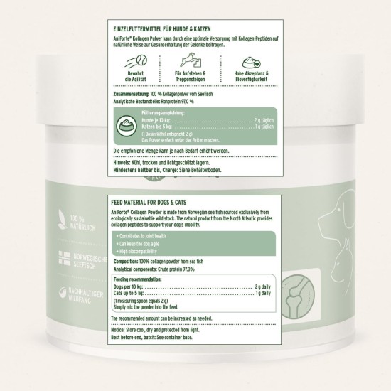 Aniforte Collamove Dog Marine Collagen Peptide 250g – Natural product for Dogs Aniforte Collamove Dog Marine Collagen Peptide 250g – Natural product for Dogs