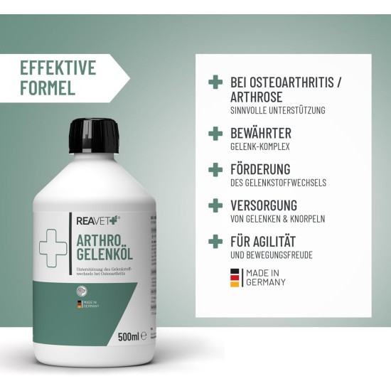 Arthro Joint Oil 500 ml for Dogs - To Support Joint Metabolism in Osteoarthritis (Osteoarthritis) I Joints Dog, Joint Complex Instead of Joint Tablets Arthro Joint Oil 500 ml for Dogs - To Support Joint Metabolism in Osteoarthritis (Osteoarthritis) I Joints Dog, Joint Complex Instead of Joint Tablets
