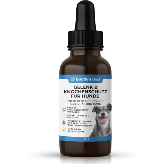 BUDDY'S Best 50 ml Joint & Bone Protection for Dogs - Pain Relief for Dogs - Joints Dog - Pain Relief Dog Joints - Joint Care Dog BUDDY'S Best 50 ml Joint & Bone Protection for Dogs - Pain Relief for Dogs - Joints Dog - Pain Relief Dog Joints - Joint Care Dog