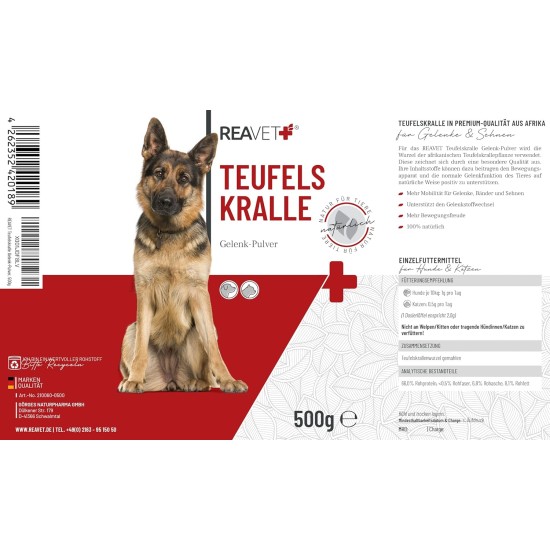 Devil's Claw Powder for Dogs and Horses, 1 kg, Natural Joint Powder to Support Joints & Mobility, No Artificial Additives from Pure Devil's Claw Root Devil's Claw Powder for Dogs and Horses, 1 kg, Natural Joint Powder to Support Joints & Mobility, No Artificial Additives from Pure Devil's Claw Root