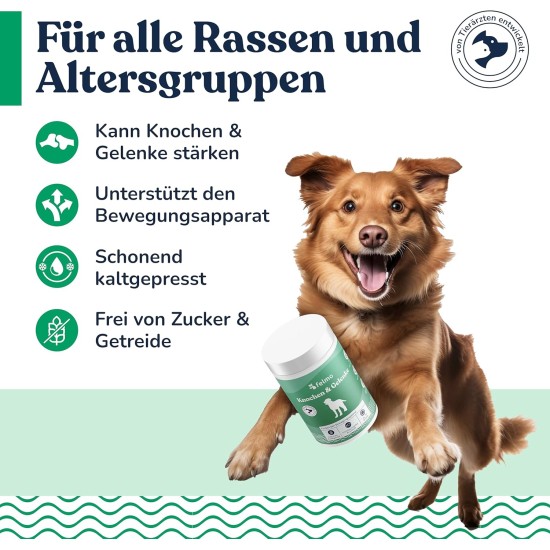 FELMO Bone and joint snacks with approx. 70 treats with green-lipped mussel, glucosamine and brewer's yeast for strengthening your dog's musculoskeletal system - grain and sugar free FELMO Bone and joint snacks with approx. 70 treats with green-lipped mussel, glucosamine and brewer's yeast for strengthening your dog's musculoskeletal system - grain and sugar free