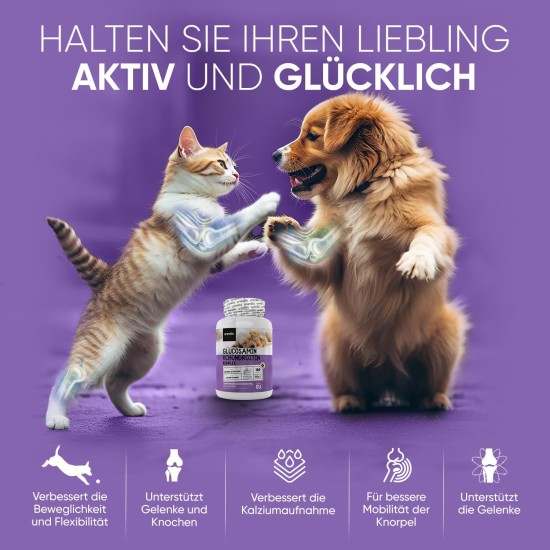 Glucosamine Chondroitin Complex - 180 Capsules - Cartilage Building, Joints & Bones - Joint Capsules Dogs & Cats - With Turmeric, Ginger, Vitamin C - Alternative to Joint Tablets, Green-lipped Mussel Glucosamine Chondroitin Complex - 180 Capsules - Cartilage Building, Joints & Bones - Joint Capsules Dogs & Cats - With Turmeric, Ginger, Vitamin C - Alternative to Joint Tablets, Green-lipped Mussel