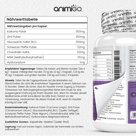 Joint Complex Treats for Dogs – Vitamin Tablets with Glucosamine & Chondroitin, for Small & Large Animals, Joint Tablets Active Flex Plus, Anti Pain Capsules for Dogs – 60 Chews Joint Complex Treats for Dogs – Vitamin Tablets with Glucosamine & Chondroitin, for Small & Large Animals, Joint Tablets Active Flex Plus, Anti Pain Capsules for Dogs – 60 Chews