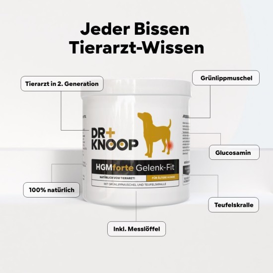 Joint Tablets Dog - Especially for Older Smaller Dogs, 100 Days for 5 kg Dog, Devil's Claw + Green-lipped Mussel + Glucosamine, Pack of 100, by Veterinarian Dr. Knoop, High Acceptance Joint Tablets Dog - Especially for Older Smaller Dogs, 100 Days for 5 kg Dog, Devil's Claw + Green-lipped Mussel + Glucosamine, Pack of 100, by Veterinarian Dr. Knoop, High Acceptance