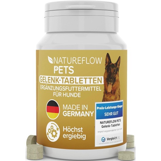 Joint Tablets for Dogs, Made in Germany with Green-Lipped Mussel, MSM and Devil's Claw, No Capsules, High Acceptance Joint Tablets for Dogs, Pack of 100 Joint Tablets for Dogs, Made in Germany with Green-Lipped Mussel, MSM and Devil's Claw, No Capsules, High Acceptance Joint Tablets for Dogs, Pack of 100