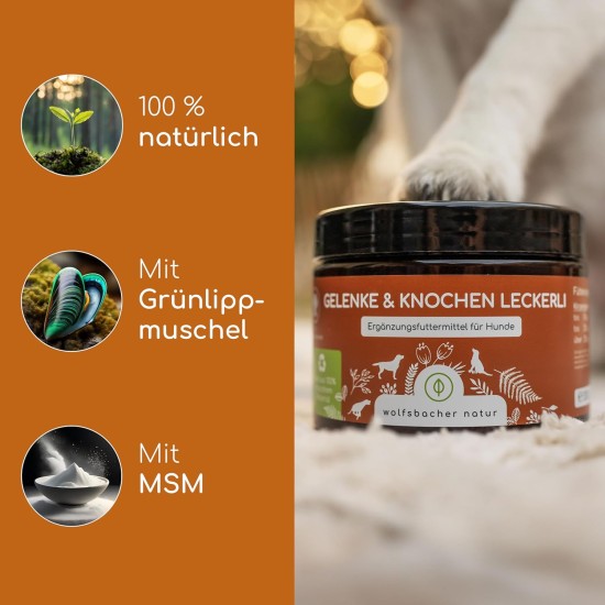 Joint Tablets for Dogs as Snack, 140 Treats with Green-Lipped Mussel & MSM, Joint Protection, Cartilage Care & Bone Building, Natural Ingredients Support Joints and Bones Joint Tablets for Dogs as Snack, 140 Treats with Green-Lipped Mussel & MSM, Joint Protection, Cartilage Care & Bone Building, Natural Ingredients Support Joints and Bones