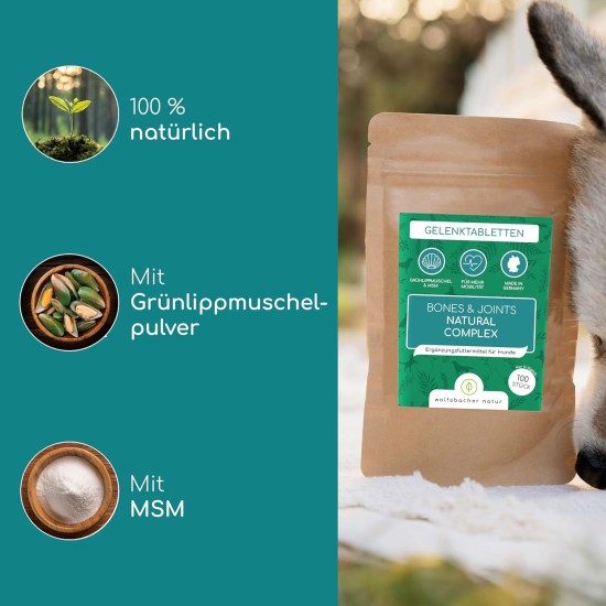 Joint Tablets for Dogs with Green-Lipped Mussel, Pack of 100, Made in Germany, Highly Concentrated, Easy to Feed, High Acceptance, Devil's Claw, MSM and Glucosamine Joint Tablets for Dogs with Green-Lipped Mussel, Pack of 100, Made in Germany, Highly Concentrated, Easy to Feed, High Acceptance, Devil's Claw, MSM and Glucosamine