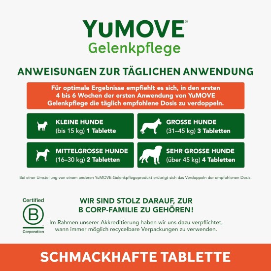 Lintbells YuMOVE Young and Active Dog Joint Supplements, 60 Tablets Lintbells YuMOVE Young and Active Dog Joint Supplements, 60 Tablets