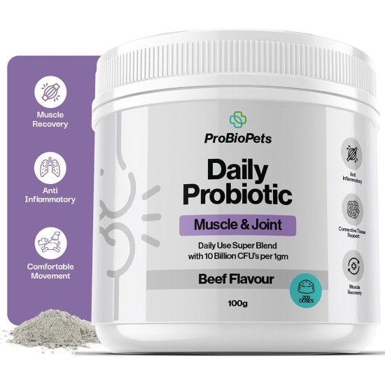 Probiotic Joint and Muscle Powder for Dogs - 100g - Comfortable Movement - Joint Preparations for Dogs - Glucosamine, Hip and Joint Care - Pain Relieving Joint Aid for Dogs - 10 Mi Probiotic Joint and Muscle Powder for Dogs - 100g - Comfortable Movement - Joint Preparations for Dogs - Glucosamine, Hip and Joint Care - Pain Relieving Joint Aid for Dogs - 10 Mi