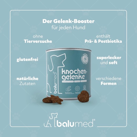 Snacks Bones and Joints Highly Concentrated with Green-Lipped Mussel for Dogs, Treats with Prebiotics, Postbiotics, Brewer's Yeast, Devil's Claw, Chondroitin & Collagen, Vitamins E + B, 325 g Snacks Bones and Joints Highly Concentrated with Green-Lipped Mussel for Dogs, Treats with Prebiotics, Postbiotics, Brewer's Yeast, Devil's Claw, Chondroitin & Collagen, Vitamins E + B, 325 g