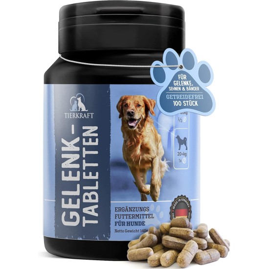 Tierkraft Joint Tablets - Made in Germany - with Green-Lipped Mussel - Devil's Claw - MSM, for Dogs - 100 Joint & Bone Protection Tablets Tierkraft Joint Tablets - Made in Germany - with Green-Lipped Mussel - Devil's Claw - MSM, for Dogs - 100 Joint & Bone Protection Tablets