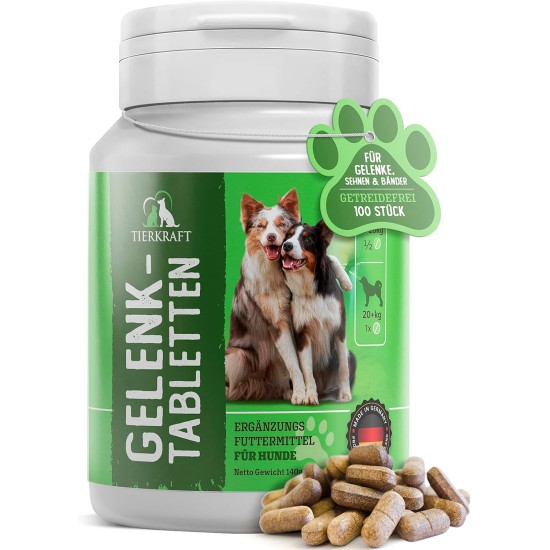 Tierkraft Joint Tablets for Dogs - Made in Germany - Joint Tablets Dog with Green-Lipped Mussel - Devil's Claw Dog - MSM Dog & Green-Lipped Mussel Dog - 100 Joint & Bone Protection Tablets Tierkraft Joint Tablets for Dogs - Made in Germany - Joint Tablets Dog with Green-Lipped Mussel - Devil's Claw Dog - MSM Dog & Green-Lipped Mussel Dog - 100 Joint & Bone Protection Tablets