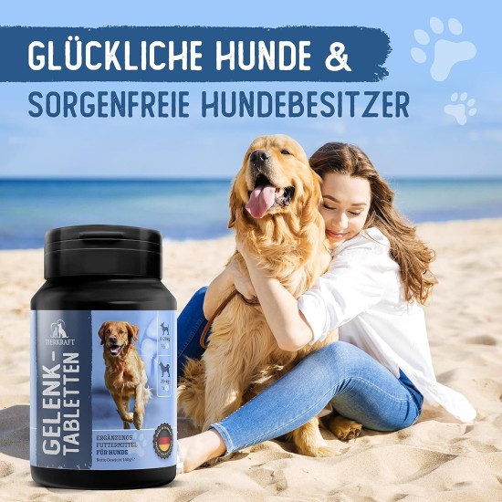 Tierkraft Joint Tablets for Dogs - Made in Germany - Joint Tablets with Green-Lipped Mussel - Devil's Claw - MSM - 100 Joint & Bone Protection Tablets Tierkraft Joint Tablets for Dogs - Made in Germany - Joint Tablets with Green-Lipped Mussel - Devil's Claw - MSM - 100 Joint & Bone Protection Tablets