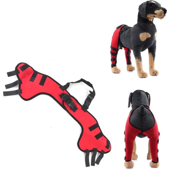 Tnfeeon Knee Support for Dogs, Leg Support for Ligament Injuries, Joint Pain and Soreness, Adjustable Back Support for Patella Dislocation (HJ26 Rear Double Leggings Tnfeeon Knee Support for Dogs, Leg Support for Ligament Injuries, Joint Pain and Soreness, Adjustable Back Support for Patella Dislocation (HJ26 Rear Double Leggings