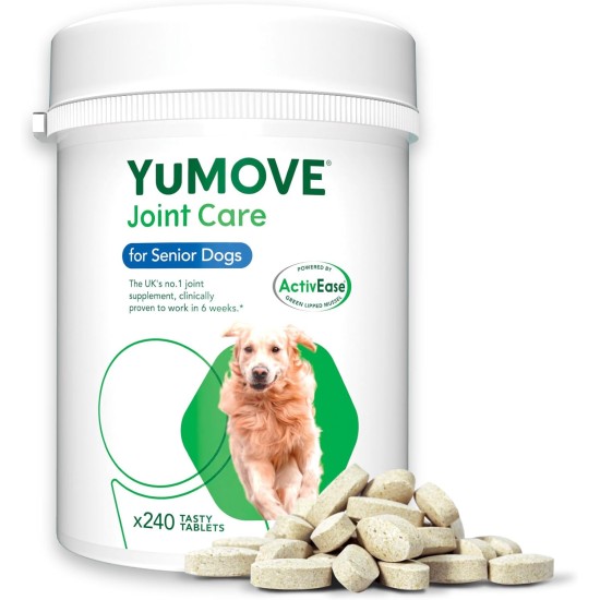 Yumove Lintbells Adult Senior Dog | Hip and Joint Supplement for Stiff Adult Dogs with Glucosamine, Chondroitin, Green-Lipped Mussel | 9+ | 120 Tablets Yumove Lintbells Adult Senior Dog | Hip and Joint Supplement for Stiff Adult Dogs with Glucosamine, Chondroitin, Green-Lipped Mussel | 9+ | 120 Tablets