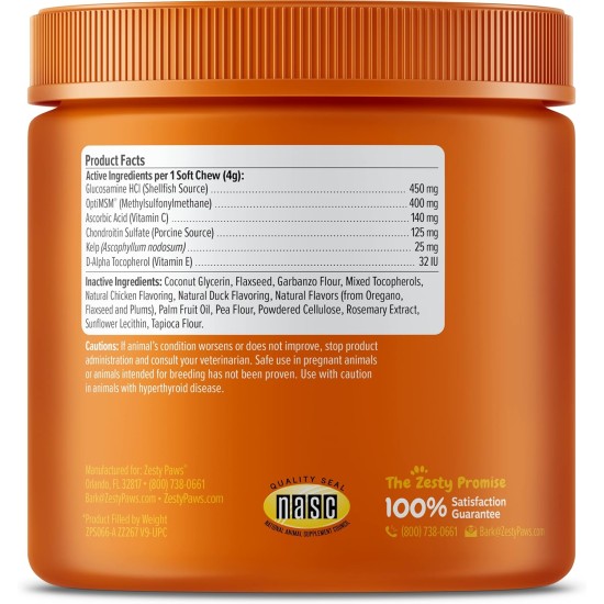 Zesty Paws Chew Snacks for Hip and Joint Mobility | Joint Tablets Dog | Hip and Joint Chews | Dog Chews with Glucosamine, Chondroitin and Ovopet + Vitamin C and E | Turkey | Pack of 90 Zesty Paws Chew Snacks for Hip and Joint Mobility | Joint Tablets Dog | Hip and Joint Chews | Dog Chews with Glucosamine, Chondroitin and Ovopet + Vitamin C and E | Turkey | Pack of 90