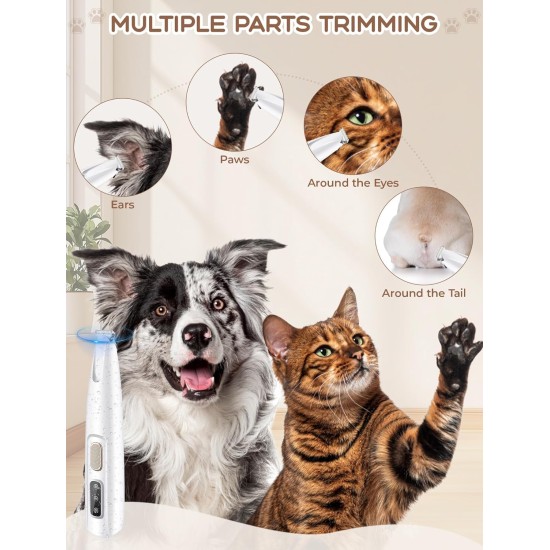 4 in 1 Paw Trimmer for Dogs with LED, Dog Paw Trimmer for with LED, Wireless Dog Paw Trimmer Super Quiet, Pet Shaver for Paws, Face, Body, Oreilles, Visage, Corps 4 in 1 Paw Trimmer for Dogs with LED, Dog Paw Trimmer for with LED, Wireless Dog Paw Trimmer Super Quiet, Pet Shaver for Paws, Face, Body, Oreilles, Visage, Corps