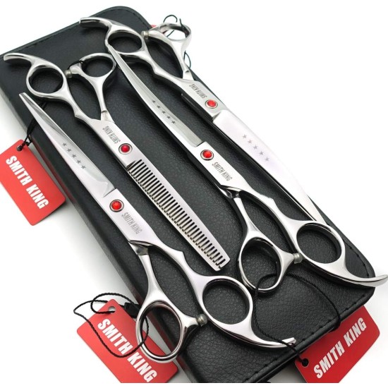 7 Inch Dog Grooming Scissors Set Dog Straight Scissors & Thinning Scissors & Curved Scissors Set of 4 7 Inch Dog Grooming Scissors Set Dog Straight Scissors & Thinning Scissors & Curved Scissors Set of 4