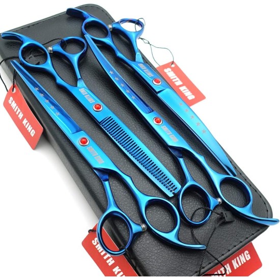 7 Inch Dog Grooming Scissors Set Dog Straight Scissors & Thinning Scissors & Curved Scissors Set of 4 7 Inch Dog Grooming Scissors Set Dog Straight Scissors & Thinning Scissors & Curved Scissors Set of 4