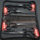 7.0 Inch Professional Dog Grooming Scissors Set Straight & Thinning & Curved & Chunker & Comb 5 Pieces in 1 Set for Left-Handed & Right-Handed Users, Black 7.0 Inch Professional Dog Grooming Scissors Set Straight & Thinning & Curved & Chunker & Comb 5 Pieces in 1 Set for Left-Handed & Right-Handed Users, Black