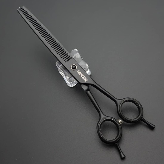 7.0 Inch Professional Dog Grooming Scissors Set Straight & Thinning & Curved & Chunker & Comb 5 Pieces in 1 Set for Left-Handed & Right-Handed Users, Black 7.0 Inch Professional Dog Grooming Scissors Set Straight & Thinning & Curved & Chunker & Comb 5 Pieces in 1 Set for Left-Handed & Right-Handed Users, Black
