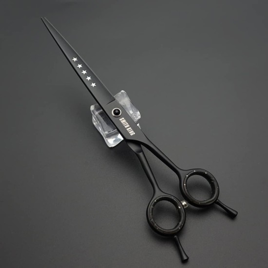 7.0 Inch Professional Dog Grooming Scissors Set Straight & Thinning & Curved & Chunker & Comb 5 Pieces in 1 Set for Left-Handed & Right-Handed Users, Black 7.0 Inch Professional Dog Grooming Scissors Set Straight & Thinning & Curved & Chunker & Comb 5 Pieces in 1 Set for Left-Handed & Right-Handed Users, Black