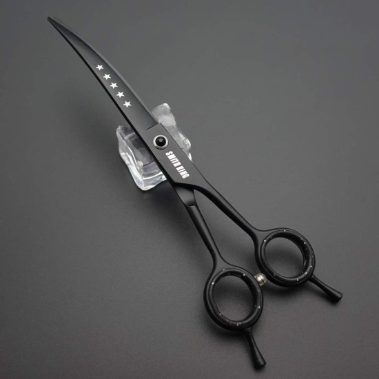 7.0 Inch Professional Dog Grooming Scissors Set Straight & Thinning & Curved & Chunker & Comb 5 Pieces in 1 Set for Left-Handed & Right-Handed Users, Black 7.0 Inch Professional Dog Grooming Scissors Set Straight & Thinning & Curved & Chunker & Comb 5 Pieces in 1 Set for Left-Handed & Right-Handed Users, Black