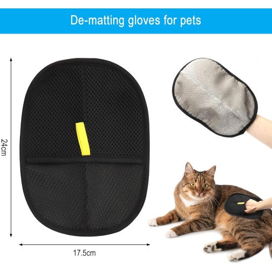 APOMOONS Pack of 2 Double Sided Pet Grooming Gloves, Anti-Static Gloves for Cats and Dogs, Reusable Gloves for Pet Hair Removal, Washing, Hair Removal, Grooming APOMOONS Pack of 2 Double Sided Pet Grooming Gloves, Anti-Static Gloves for Cats and Dogs, Reusable Gloves for Pet Hair Removal, Washing, Hair Removal, Grooming