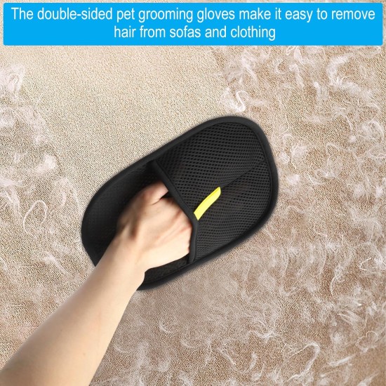 APOMOONS Pack of 2 Double Sided Pet Grooming Gloves, Anti-Static Gloves for Cats and Dogs, Reusable Gloves for Pet Hair Removal, Washing, Hair Removal, Grooming APOMOONS Pack of 2 Double Sided Pet Grooming Gloves, Anti-Static Gloves for Cats and Dogs, Reusable Gloves for Pet Hair Removal, Washing, Hair Removal, Grooming
