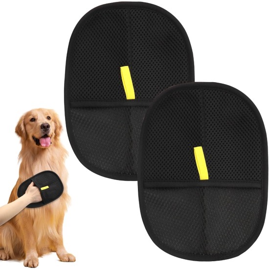 APOMOONS Pack of 2 Double Sided Pet Grooming Gloves, Anti-Static Gloves for Cats and Dogs, Reusable Gloves for Pet Hair Removal, Washing, Hair Removal, Grooming APOMOONS Pack of 2 Double Sided Pet Grooming Gloves, Anti-Static Gloves for Cats and Dogs, Reusable Gloves for Pet Hair Removal, Washing, Hair Removal, Grooming