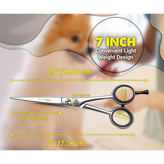 ARSUK Dog Grooming Scissors Straight Pet Hair Cutting Scissors Stainless Steel 4.5 Inches ARSUK Dog Grooming Scissors Straight Pet Hair Cutting Scissors Stainless Steel 4.5 Inches