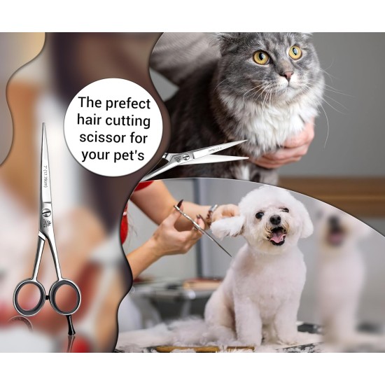 ARSUK Dog Grooming Scissors Straight Pet Hair Cutting Scissors Stainless Steel 4.5 Inches ARSUK Dog Grooming Scissors Straight Pet Hair Cutting Scissors Stainless Steel 4.5 Inches