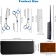 AUSYIWI 7-in-1 Professional Dog Scissors Set, Stainless Steel with Round Safety Tip, Fur Scissors Including Thinning Scissors, Curved, Straight Scissors, Grooming Comb, for Dogs, Cats and Other