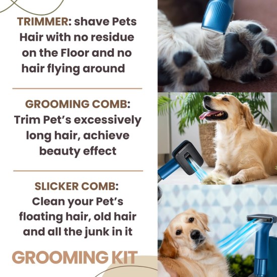 BEHOME Dog Clipper with Vacuum Cleaner, 6-in-1 Pet Care and Vacuum Cleaner Set, Easily Sucks All Hair, Vacuum Cleaner, Razor and Cleaning Accessories, Quiet Clipper, Dog Cat BEHOME Dog Clipper with Vacuum Cleaner, 6-in-1 Pet Care and Vacuum Cleaner Set, Easily Sucks All Hair, Vacuum Cleaner, Razor and Cleaning Accessories, Quiet Clipper, Dog Cat