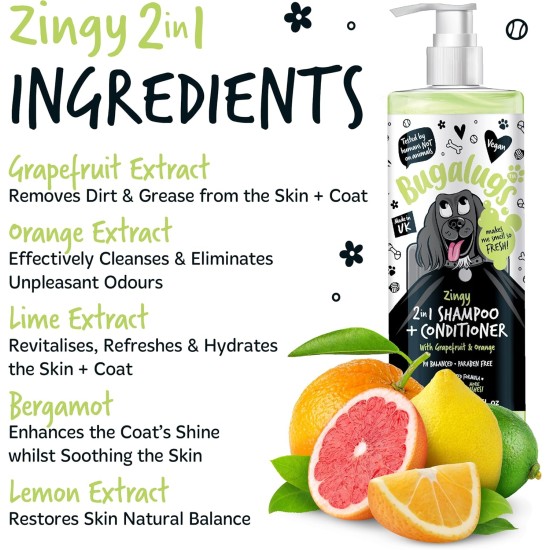 BUGALUGS 2 in 1 Shampoo and Conditioner for Dogs 5L Grapefruit and Orange Citrus Scent Thorough Cleansing and Softness for Sensitive Skin Professional Use Vegan All Types of BUGALUGS 2 in 1 Shampoo and Conditioner for Dogs 5L Grapefruit and Orange Citrus Scent Thorough Cleansing and Softness for Sensitive Skin Professional Use Vegan All Types of