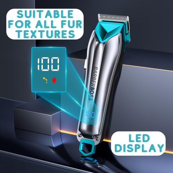 BarberBoss Dog Clippers Cordless Professional Dog Clipper for Thick Hair, Dog Grooming Kit, Cat Clipper for Matted Fur, Pet Grooming Kit, Pet Clipper QR-9088 BarberBoss Dog Clippers Cordless Professional Dog Clipper for Thick Hair, Dog Grooming Kit, Cat Clipper for Matted Fur, Pet Grooming Kit, Pet Clipper QR-9088
