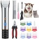 BarberBoss QR-9081 Low Noise Pet Grooming Kit with 2 Speed Levels, Ceramic Blades, USB Charging, LED Display and 8 Comb Attachments BarberBoss QR-9081 Low Noise Pet Grooming Kit with 2 Speed Levels, Ceramic Blades, USB Charging, LED Display and 8 Comb Attachments