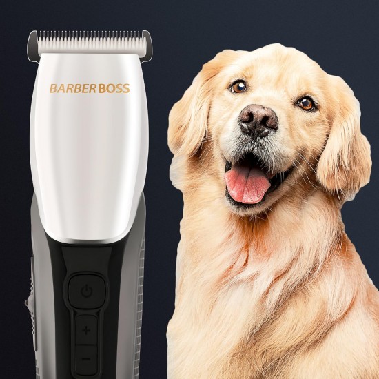 BarberBoss Wireless Pet Grooming Kit, Professional Dog Clipper for Thick Hair, Rechargeable Trimmer for Matted Fur, Dog Grooming Clipper, Low Noise, Waterproof BarberBoss Wireless Pet Grooming Kit, Professional Dog Clipper for Thick Hair, Rechargeable Trimmer for Matted Fur, Dog Grooming Clipper, Low Noise, Waterproof