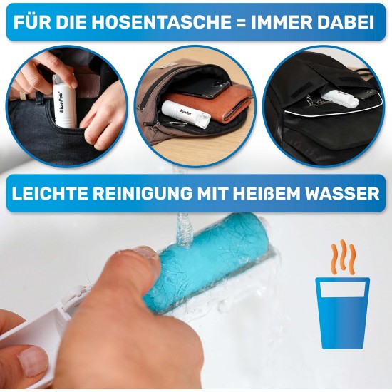 Bluepet® RolloTollo 2.0 Self-Cleaning Lint Roller, Pet Hair Remover for Sofa, Bed & Furniture, Lint Brush for Dog Hair and Cat Hair Bluepet® RolloTollo 2.0 Self-Cleaning Lint Roller, Pet Hair Remover for Sofa, Bed & Furniture, Lint Brush for Dog Hair and Cat Hair