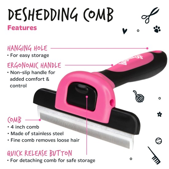 Bugalugs Deshedding Brush for Dogs, Cats, Horses & Pets, Professional Pet Comb Brushes for Grooming for Short to Long Hair, Undercoat Rake Brush, Reduces Hair Loss Bugalugs Deshedding Brush for Dogs, Cats, Horses & Pets, Professional Pet Comb Brushes for Grooming for Short to Long Hair, Undercoat Rake Brush, Reduces Hair Loss